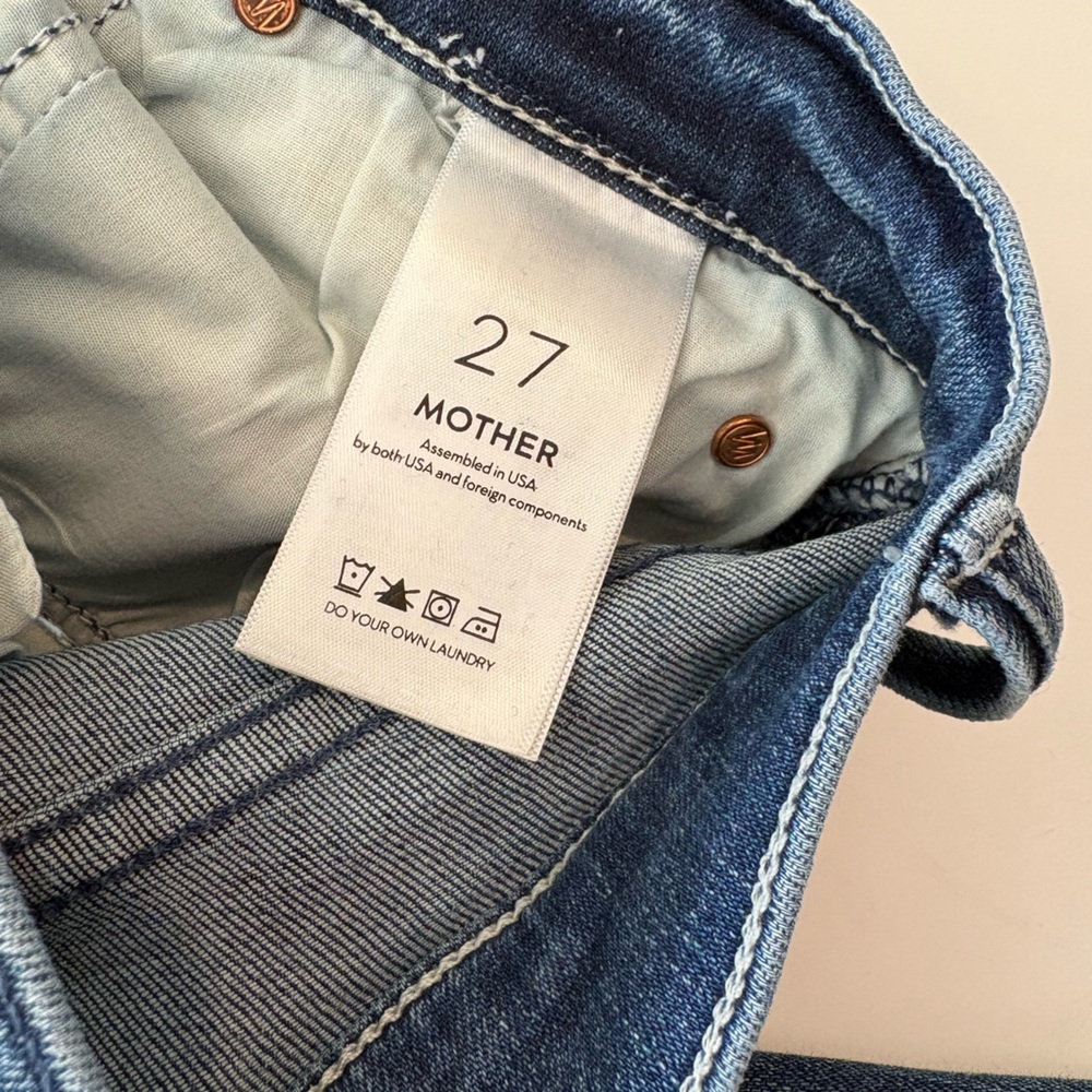 MOTHER The Dazzler Hoover Women's Classic Blue Skinny Jeans 27 - Picture 5 of 6